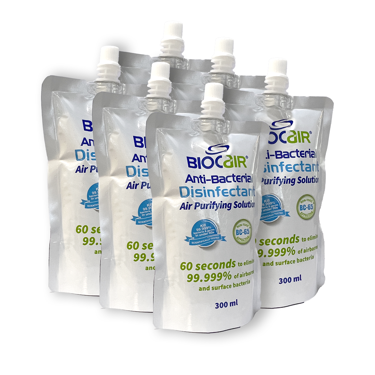 1 Box of 6 Disinfectant Anti Purifying Solution, (300ml)